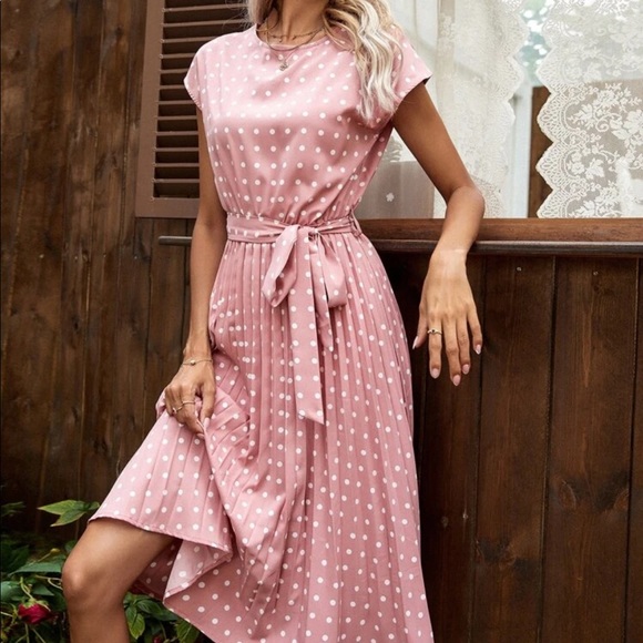 Boho gypsy dot belted midi dress - Picture 7 of 7